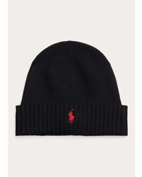 Ralph Lauren - Bonnet Bonnet noir en laine - Lyst