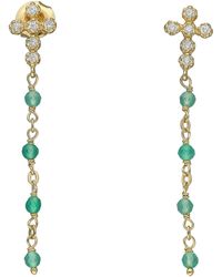 Orusbijoux - Boucles oreilles Boucles D'oreilles Argent Dorée Croix Zirconium Blanc - Lyst