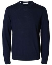 SELECTED - Pull 16094647 Tray Merino Crew.- Blazer - Lyst
