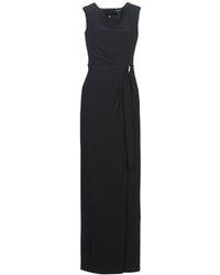 Lauren by Ralph Lauren Lange Jurk Cap Sleeve Jersey Evening Dress - Zwart