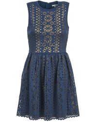 Manoush Korte Jurk Neoprene - Blauw