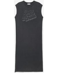 Le Temps Des Cerises - Robe Robe t-shirt longue poppy noire - Lyst