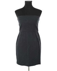 Sandro - Robe Courte Robe En Coton Bleue - Lyst