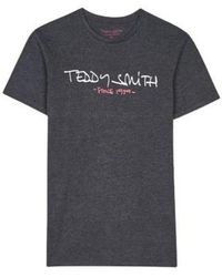 Teddy Smith - T-shirt TSHIRT TICLASS BASIC - MELANGE BLACK/BLANC - L - Lyst