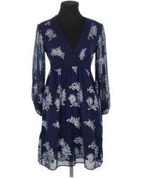 Manoush - Robe courte Robe en soie bleue - Lyst