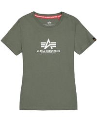 Alpha Industries - T-shirt New Basic T-Shirt BL W - dark olive - Lyst