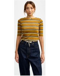 Bellerose - T-shirt Seas Tee Camel Stripes - Lyst