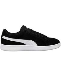 PUMA - Baskets basses Chaussures Smash V2 en daim noir - Lyst