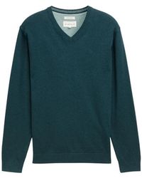 Tom Tailor - Pull - Pull col v - vert sapin - Lyst