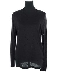 IRO - Pull T-shirt en lin noir - Lyst