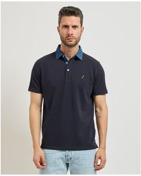 SETTE/MEZZO - Polo Polo Homme Settemezzo Avec Col Contrastant - Lyst