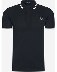 Fred Perry - T-shirt Chemise à double bouts - blanc marine - Lyst