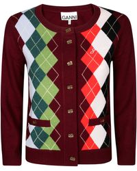 Ganni - Cashmere Wool Mix Cardigan - Lyst