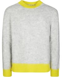 Altea - Maglia Girocollo Alpaca Con Profili Gialli - Lyst