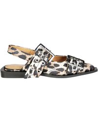 Ganni - Feminine Buckle Ballerina Satin Print - Lyst