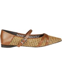Max Mara - Wovenflat Mary Jane Ballerina Rafia - Lyst
