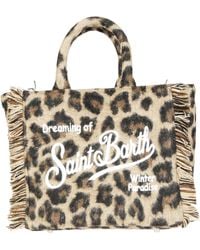 Mc2 Saint Barth - Borsa A Mano Leopardata Vanity Mini Felt Leopard Mini - Lyst