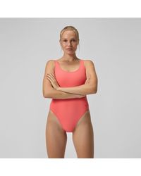 Speedo - Textured Deep U-Back Swimsuit Coral - Lyst
