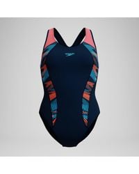 Speedo - Placement Swimsuit/Coral - Lyst