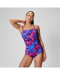Speedo - Printed Shirred Adjustable One Piece - Lyst
