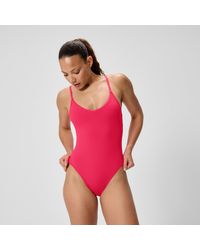 Speedo - Solid V-Neck Swimsuit - Lyst