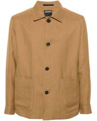 Zegna - Linen Blend Shirt Jacket - Lyst