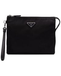 Prada - Re-Nylon And Saffiano Pouch - Lyst