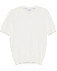 Brunello Cucinelli - Cotton Lightweight Knit T-Shirt With Contrast Details - Lyst