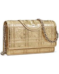 Tory Burch - `Fleming` Quilt Chain Wallet - Lyst
