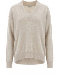 Brunello Cucinelli - Cashmere And Silk Diamond Yarn Sweater - Lyst