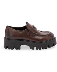 Prada - Vintage Leather Loafers - Lyst