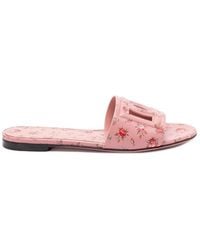 Dolce & Gabbana - Sliders With Florar Print - Lyst