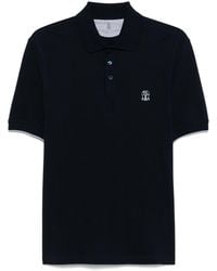 Brunello Cucinelli - Logo Cotton Polo Shirt - Lyst