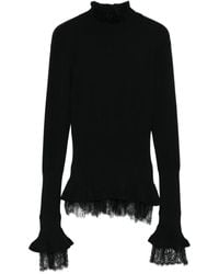 Ermanno Scervino - Lace-Trimmed Ruffled Sweater - Lyst