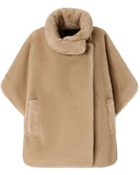 Pinko - High-Neck Cape Coat - Lyst