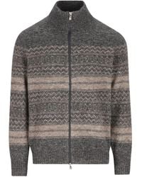 Brunello Cucinelli - Wool Zipped Cardigan - Lyst