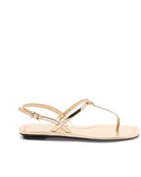 Prada - Leather Flat Sandals - Lyst