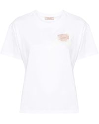 Twin Set - `Oval T Floreal` Embroidery T-Shirt - Lyst