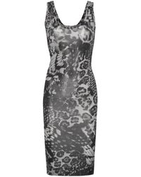 Versace - `Organzino` Animalier Print Mini Dress - Lyst