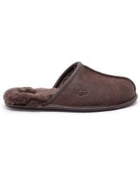 UGG - 'Scuff Leather Distressed' Slippers - Lyst