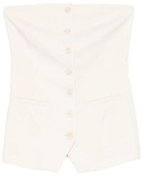 Patrizia Pepe - Button Strapless Top - Lyst