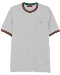 Gucci - Cotton T-Shirt With Web Detail - Lyst