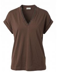 Brunello Cucinelli - T-Shirt With 'Precious' Neckline - Lyst