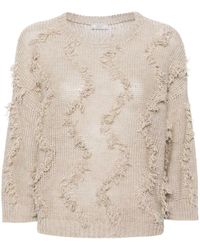 Peserico - Frayed Open-knit Jumper - Lyst