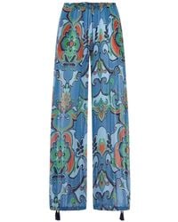 Etro - Wide Pants With Tassels - Lyst