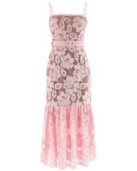 Self-Portrait - Crochet Lace Midi Dress - Lyst