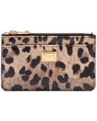 Dolce & Gabbana - Leopard Print Card Holder - Lyst