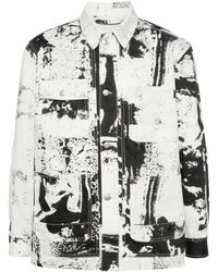 Alexander McQueen - Abstract-pattern Cotton Twill Jacket - Lyst