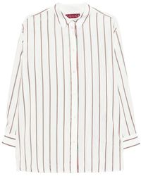 Gucci - Web Silk Habotai Shirt - Lyst