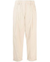 Brunello Cucinelli - Cropped Trousers With Pleats - Lyst